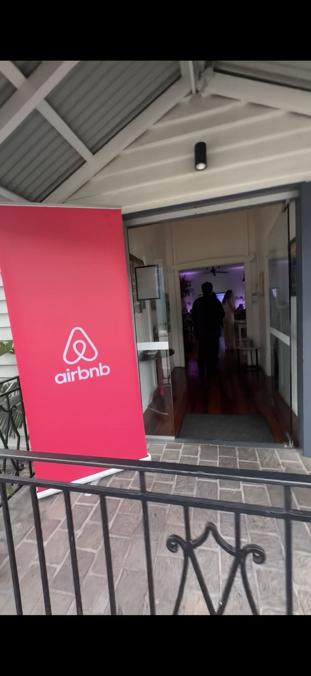 Airbnb branded signage at the entrance to the Queensland Host Workshop venue